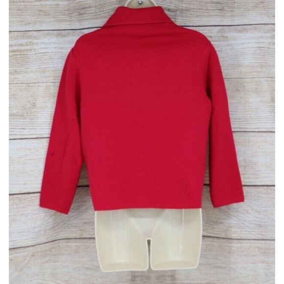 VINTAGE Lilli Russell Womens Size 10 Knit Jacket & Skirt Set Cherry Red - Picture 6 of 16